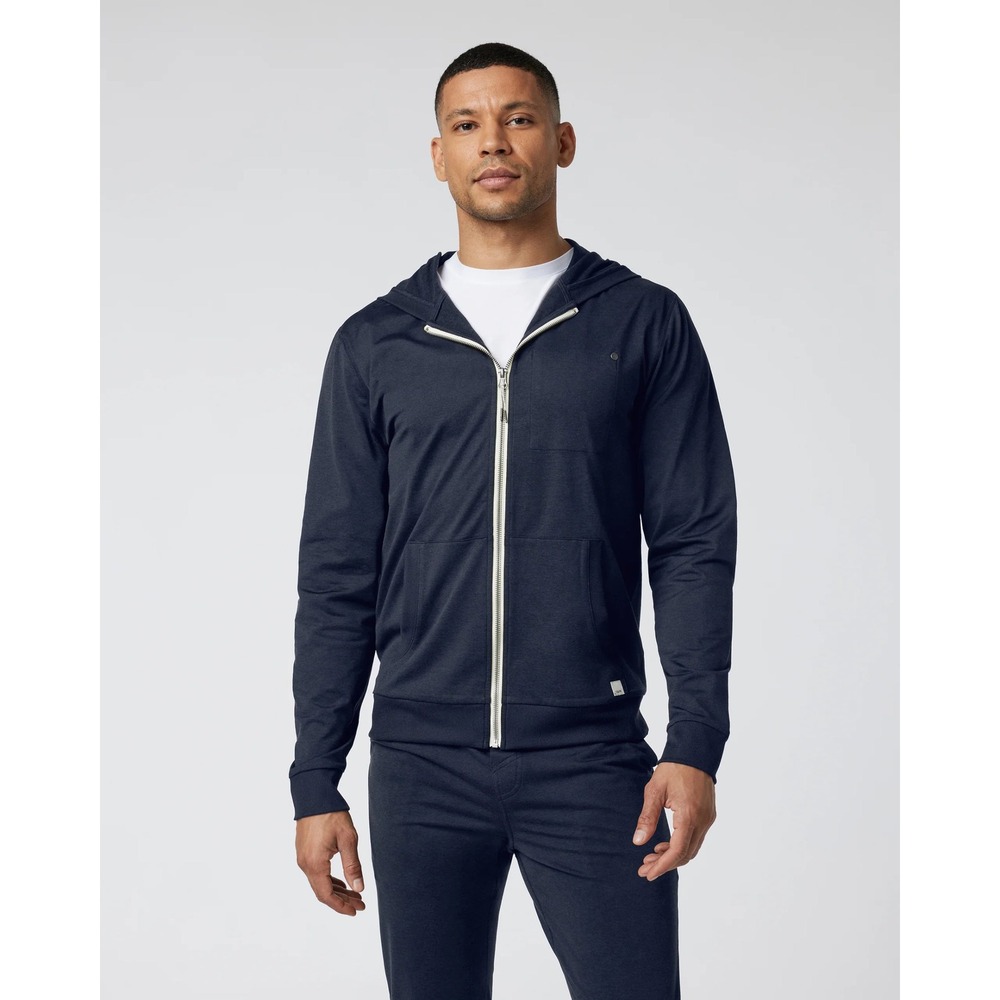 Vuori Coronado Hoodie Midnight Heather Navy Blue Full Zip Performance V243 XL